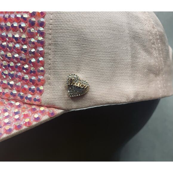 Juicy Couture Rhinestones Heart Women Baseball Hat Cap Pink NWT - Picture 7 of 10
